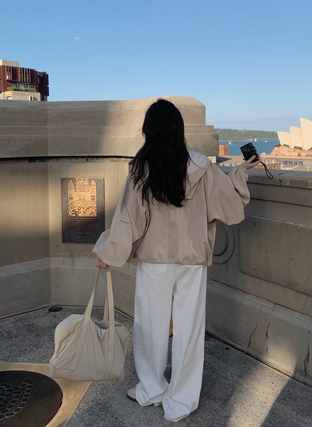 [SLOWAND] Harbor Hooded Bomber Jacket Windbreaker