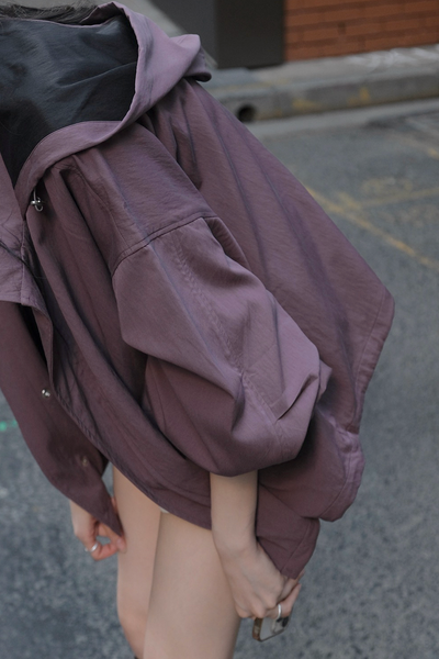 [SLOWAND] Harbor Hooded Bomber Jacket Windbreaker