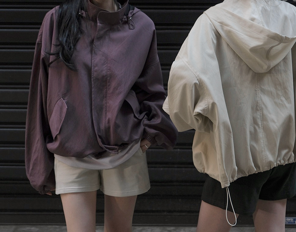 [SLOWAND] Harbor Hooded Bomber Jacket Windbreaker