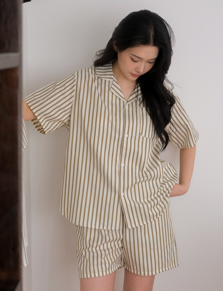 [Juuneedu] HEJ Stripe Short Sleeve Pyjama Set