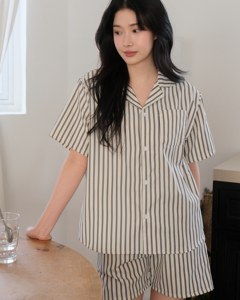 [Juuneedu] HEJ Stripe Short Sleeve Pyjama Set