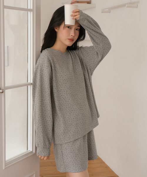 [Juuneedu] Flower Waffle Marrow Pyjama Set