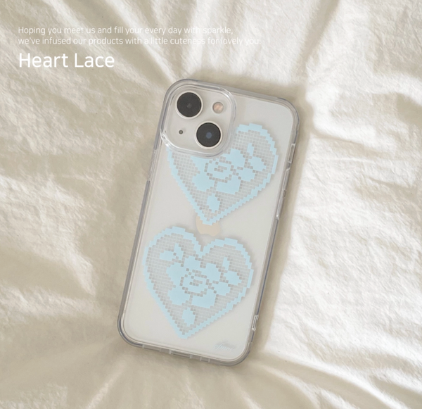[ofmoi] Heart Lace Clear Hard Case