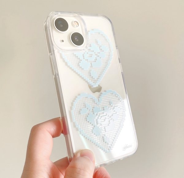 [ofmoi] Heart Lace Clear Hard Case