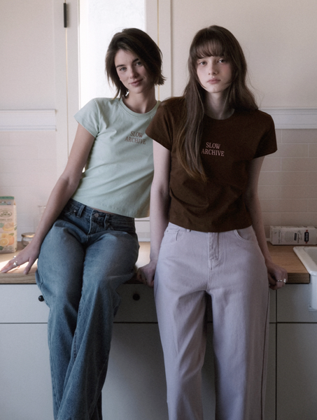 [SLOWAND] Archive Lettering T-shirt