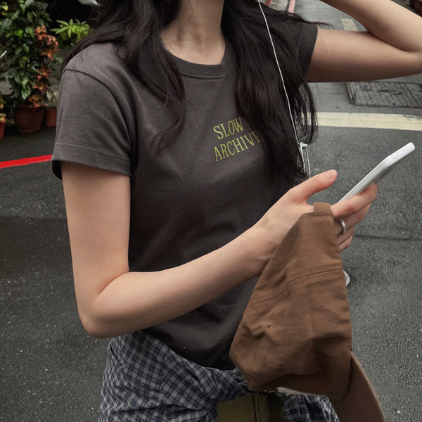 [SLOWAND] Archive Lettering T-shirt