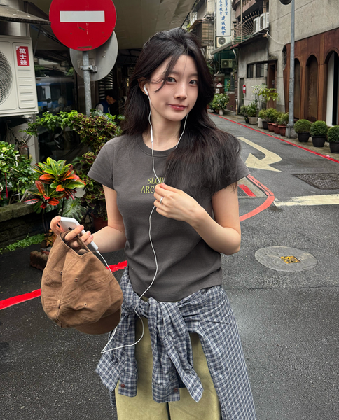 [SLOWAND] Archive Lettering T-shirt