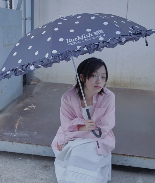 [Rockfish Weatherwear] FRILLED DOT UMBRELLA LONG (2Colours)
