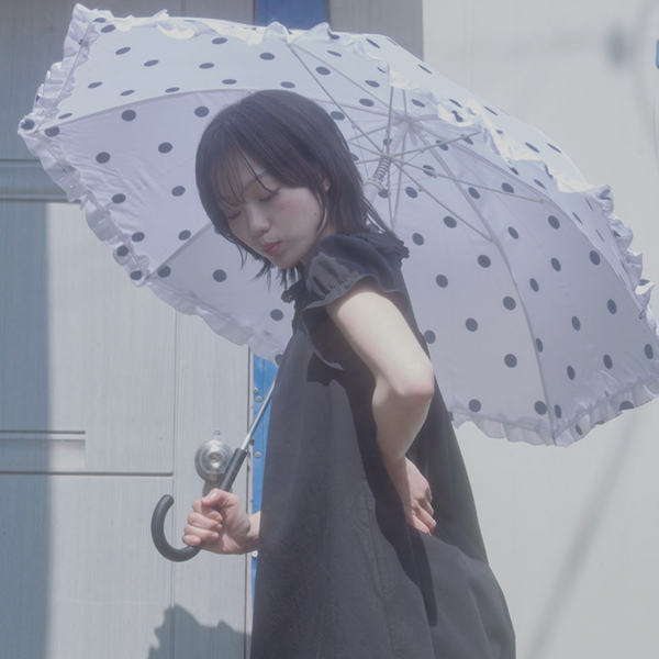[Rockfish Weatherwear] FRILLED DOT UMBRELLA LONG (2Colours)