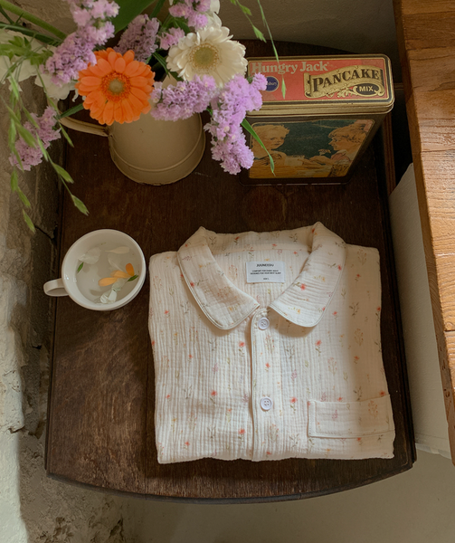[Juuneedu] Flower Seven Days Yoru Cotton Pyjama Set
