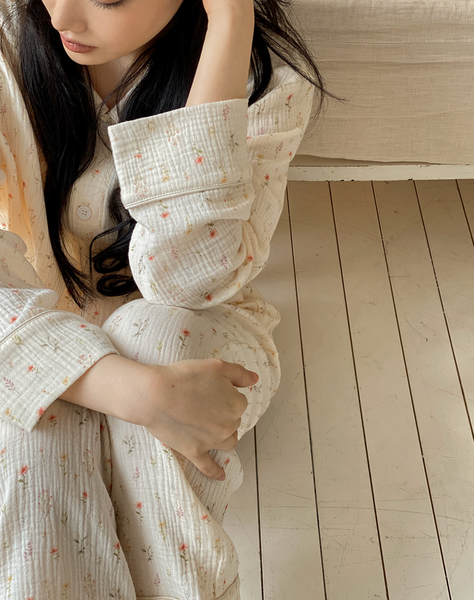[Juuneedu] Flower Seven Days Yoru Cotton Pyjama Set