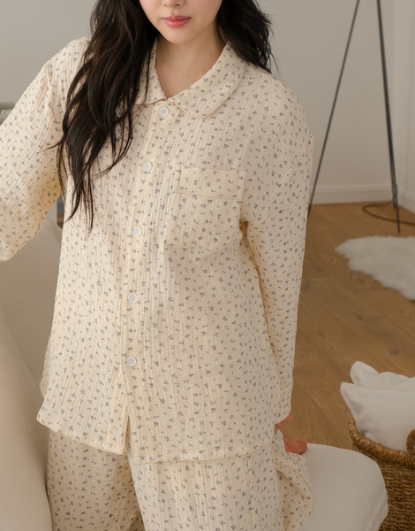 [Juuneedu] Flower Seven Days Yoru Cotton Pyjama Set
