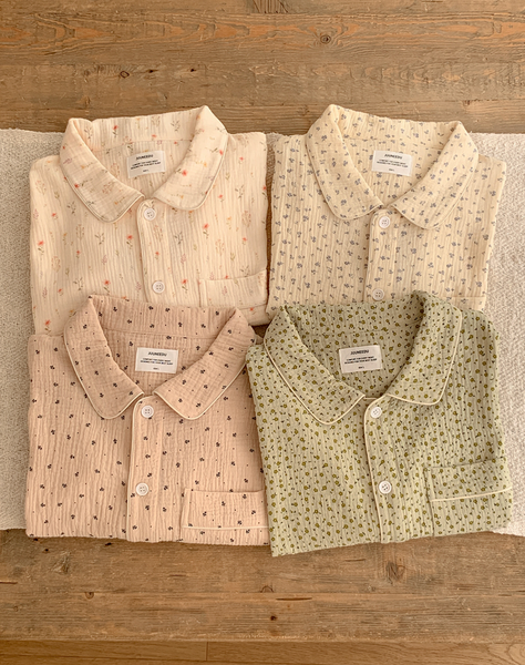 [Juuneedu] Flower Seven Days Yoru Cotton Pyjama Set