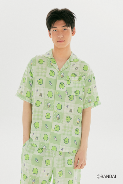 [SPAO x Tamagotchi] Y2K Patchwork Short Sleeve Pyjama Green