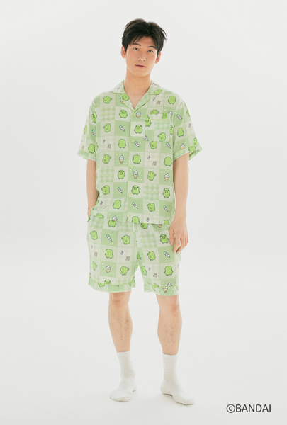 [SPAO x Tamagotchi] Y2K Patchwork Short Sleeve Pyjama Green