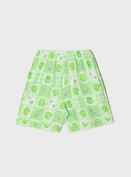 [SPAO x Tamagotchi] Y2K Patchwork Short Sleeve Pyjama Green