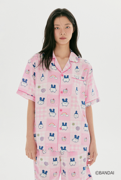 [SPAO x Tamagotchi] Y2K Patchwork Short Sleeve Pyjama Pink