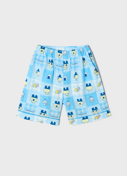 [SPAO x Tamagotchi] Y2K Patchwork Short Sleeve Pyjama Blue