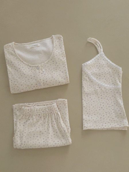 [Juuneedu] Sage Flower Camisole Pyjamas Set