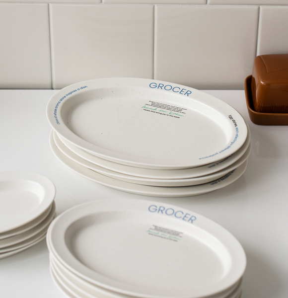 [momur] [weekend 15] GROCER Oval Plate L (2Colours)