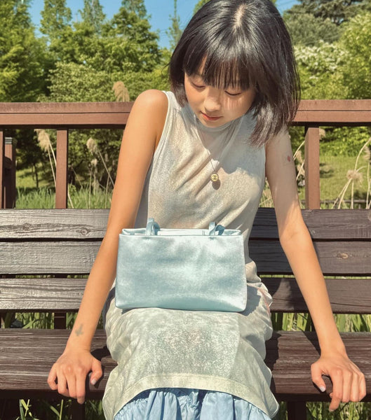 [STAND OIL] Satin Shoulder Bag (Powder Blue)