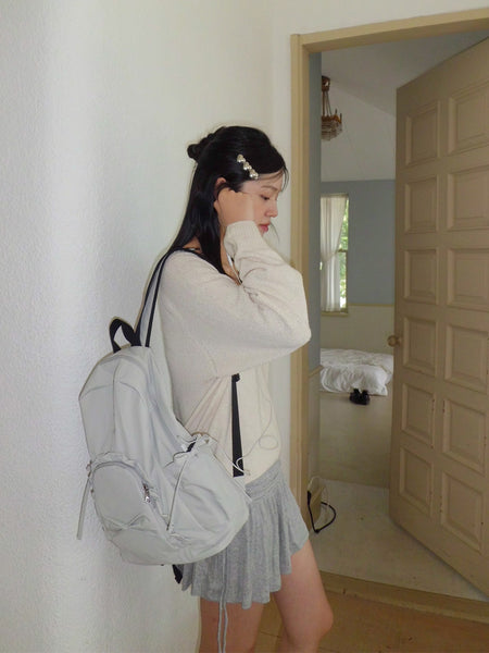 [ovuni] RUFFLE RIBBON BACKPACK (Grey)