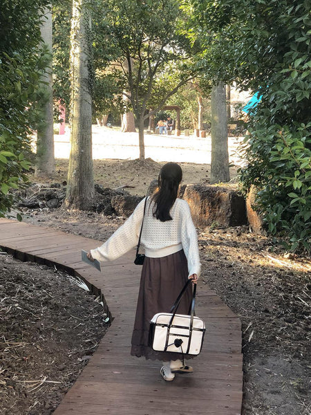 [ovuni] CLASSIC RIBBON SCHOOLBAG CANVAS BLACK