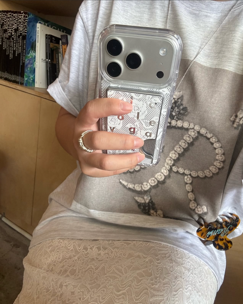 [collagevacance] Logo Alphabet Rose Lace Case | 復古浪漫玫瑰蕾絲字母手機殼
