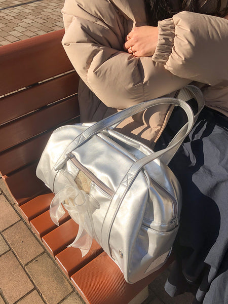 [ovuni] DAILY RIBBON GYM BAG SILVER