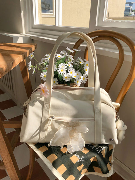 [ovuni] DAILY RIBBON GYM BAG IVORY