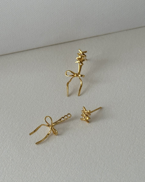 [sora'de] (925silver) Ribbon Earrings