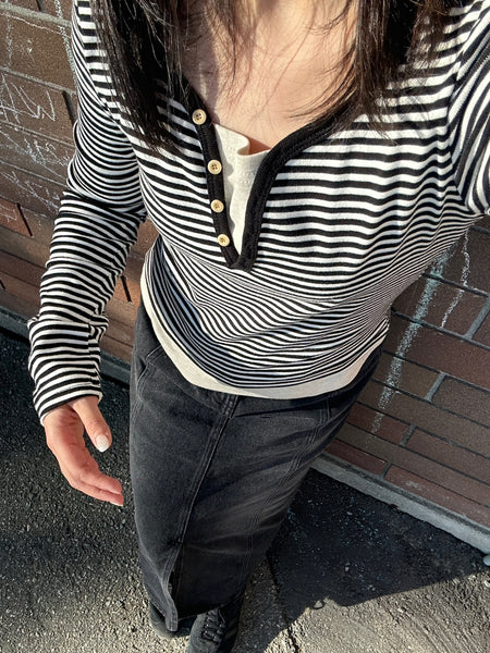 少量現貨!! ♡ o'pparel ♡ Stripe Layered Tee (3 colours)