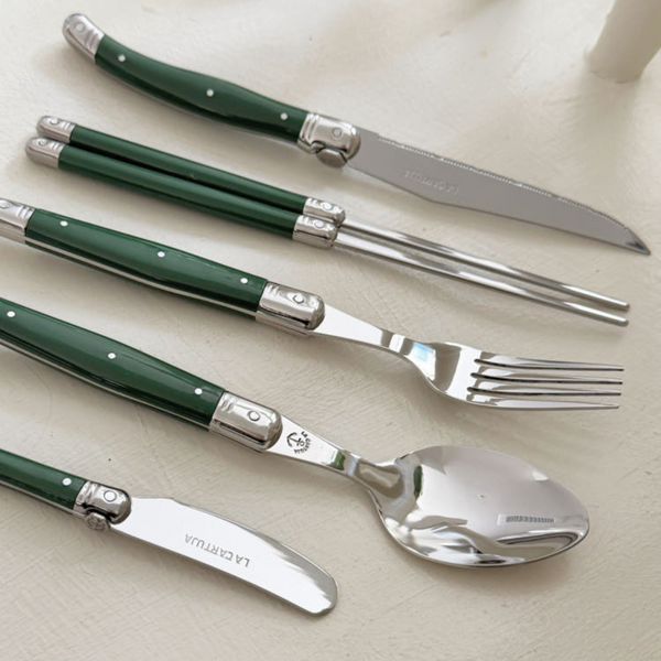[Bracket Table] Green Royal Cutlery