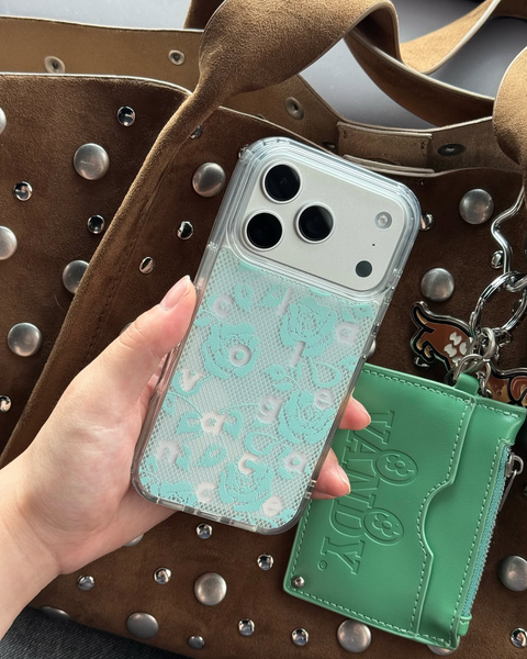 [collagevacance] Logo Alphabet Rose Lace Case | 復古浪漫玫瑰蕾絲字母手機殼
