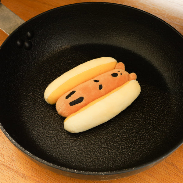 [Dinotaeng] Quokdog Keyring | 熱狗毛絨公仔鑰匙扣