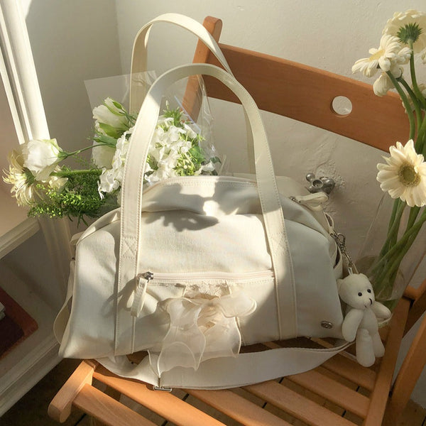 [ovuni] DAILY RIBBON GYM BAG IVORY