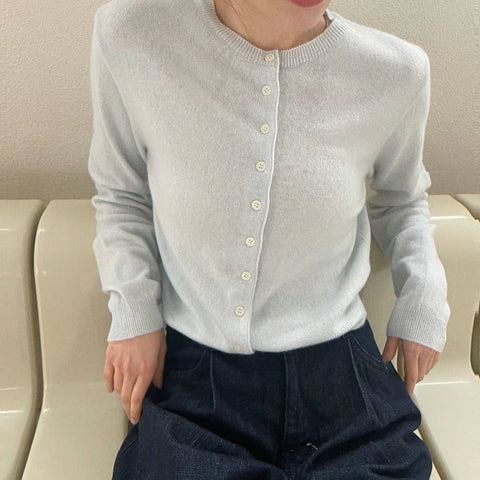 ♡ o'pparel ♡ Fine Wool Crop Cardigan (6 colours)