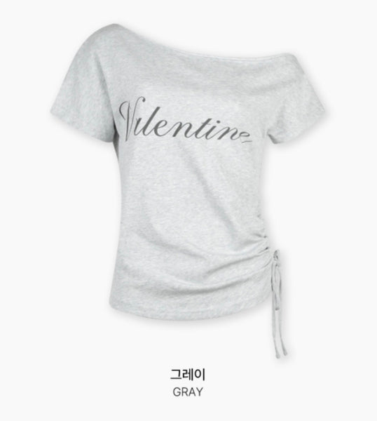 Apink 初瓏同款✨Valentine Off-Shoulder Shirring Top