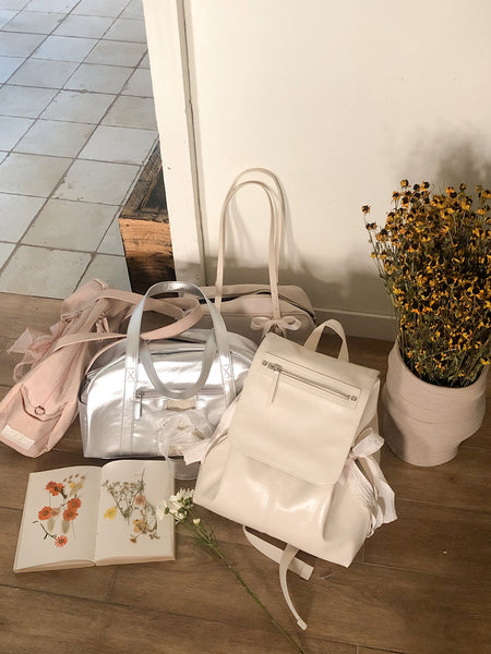 [ovuni] DAILY RIBBON GYM BAG SILVER