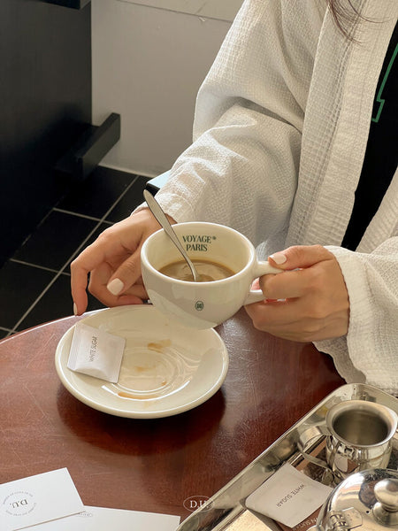 [D.U.OBJET] Voyage Paris Coffee Mug & Saucer Set (200ml)