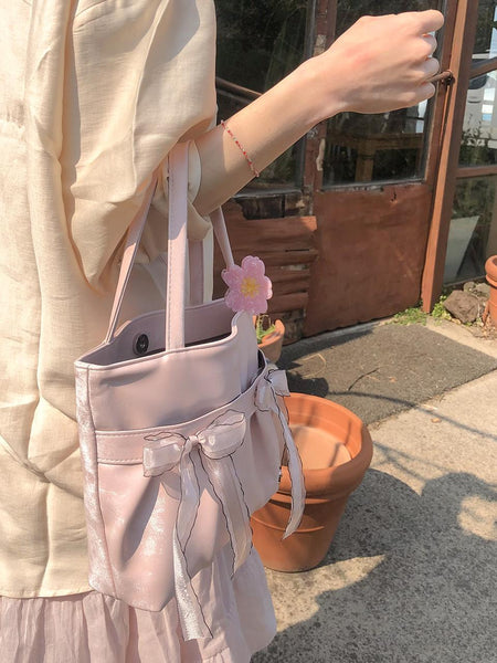 [ovuni] MINI EASY RIBBON BAG PALE PINK