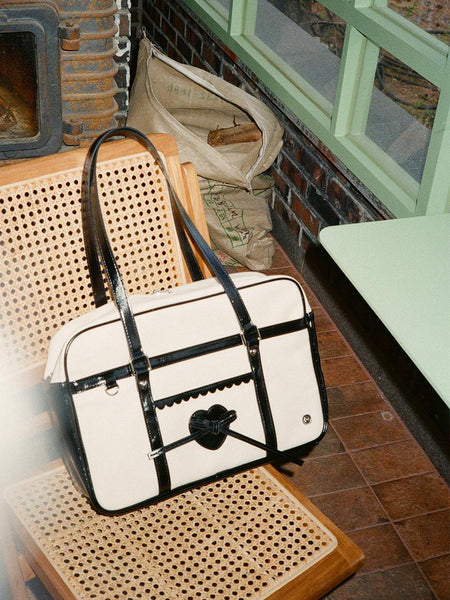 [ovuni] CLASSIC RIBBON SCHOOLBAG CANVAS BLACK