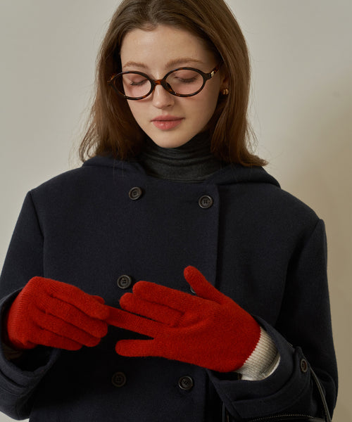 [Letter from Moon][Holiday Edition] Benny Holgarment Wool Knit Gloves ( Red )