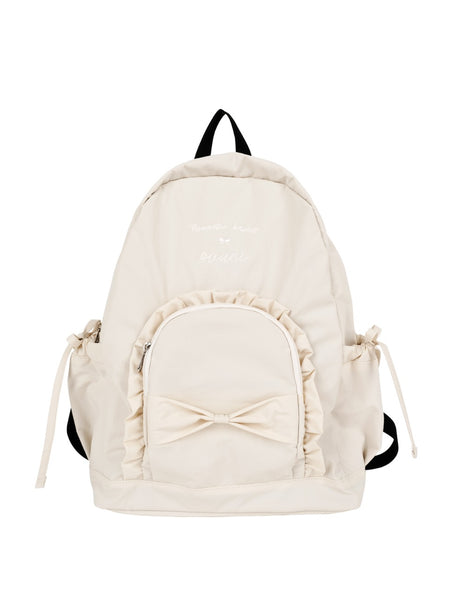 [ovuni] RUFFLE RIBBON BACKPACK (Ivory)