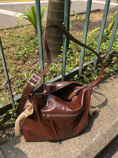 [ovuni] PILLOW RIBBON BAG (BROWN)