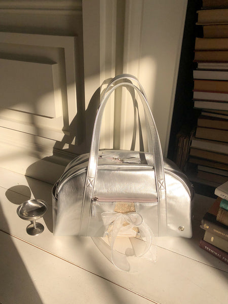 [ovuni] DAILY RIBBON GYM BAG SILVER