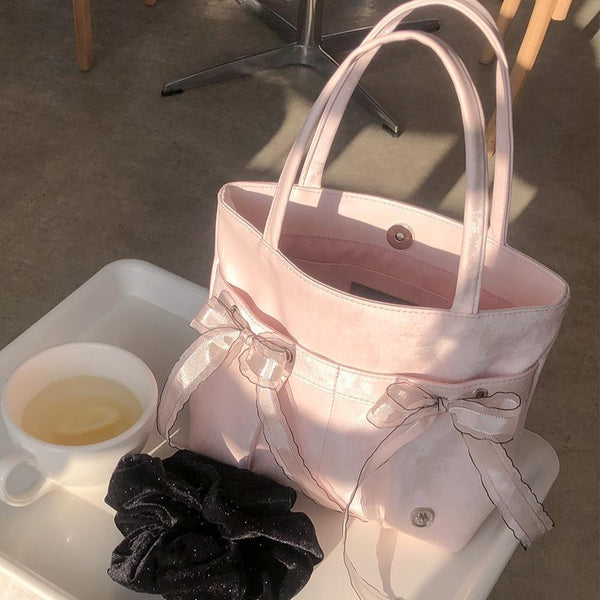 [ovuni] MINI EASY RIBBON BAG PALE PINK