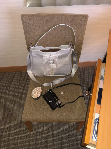 [ovuni] BUSTIER RIBBON BAG SILVER