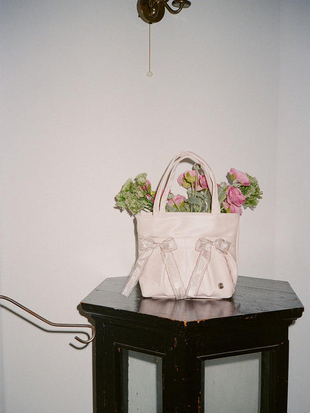 [ovuni] MINI EASY RIBBON BAG PALE PINK