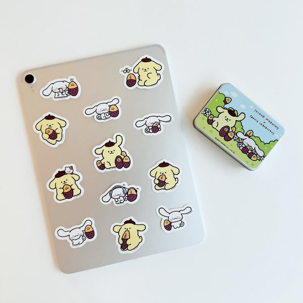 ♡ second morning × sanrio characters ♡ Removable Sticker Tin Case Set